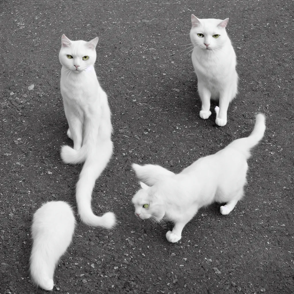 Prompt: a noble white cat, photography