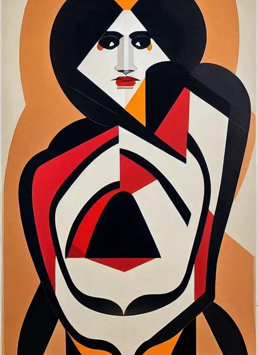 Image similar to ( constructivism monumental dynamic graphic ) super flat style figurative detailed portrait by avant garde painter and leon bakst, illusion surreal art, highly conceptual figurative art, intricate detailed illustration drawing, controversial poster art, geometrical drawings, no blur