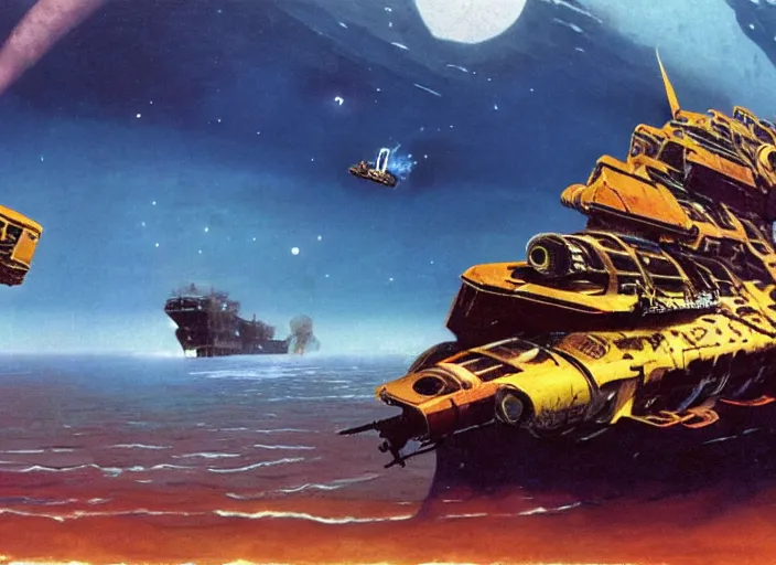 Image similar to the wreck of the hesperus, matte painting, chris foss