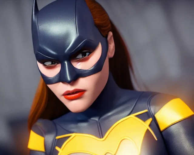 Image similar to a film still from batgirl, cinematic lighting, hyperrealistic, detailed, octane engine, high resolution, 4 k