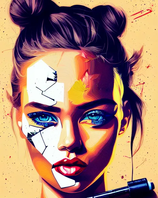 Prompt: girl artwork by sandra chevrier, golden hour, illustration, highly detailed, simple, no jagged lines, vector art, smooth, artstation