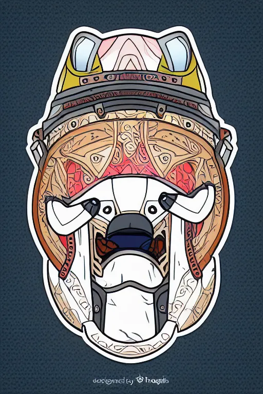 Image similar to Portrait of a polar bear in samurai armor, knight, medieval, sticker, colorful, illustration, highly detailed, simple, smooth and clean vector curves, no jagged lines, vector art, smooth