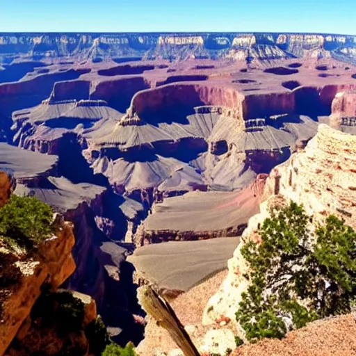 Image similar to ultra wide angle view of the grand canyon at duck