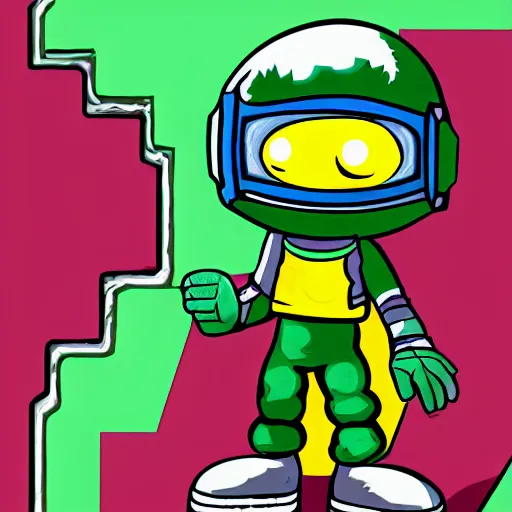 Prompt: commander keen illustration by mobius
