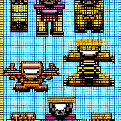 Prompt: sprite sheet, pixel art, 1 6 - bit dungeon crawler