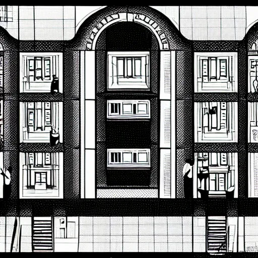 Prompt: a macintosh computer in the style of m. c. escher