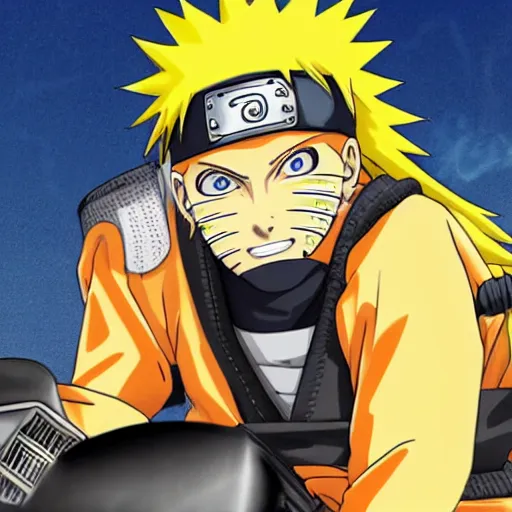 Image similar to Naruto Uzumaki on a motorcycle