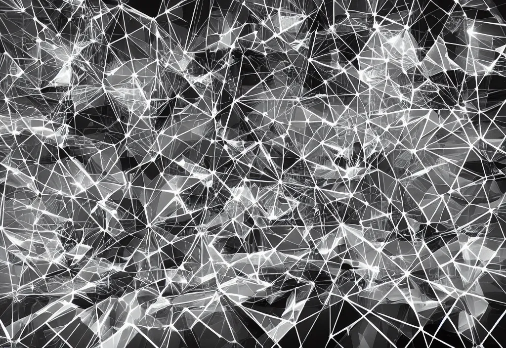 Prompt: cyber security strong geometric hexagons lighting sharp focus in cyberpunk aesthetic digital painting black and white theme