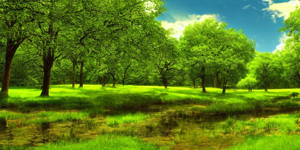 Image similar to idyllic beautiful green pasture, detailed, intricate, masterpiece, 8k resolution,