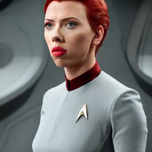 Image similar to still of scarlet johansson from star trek