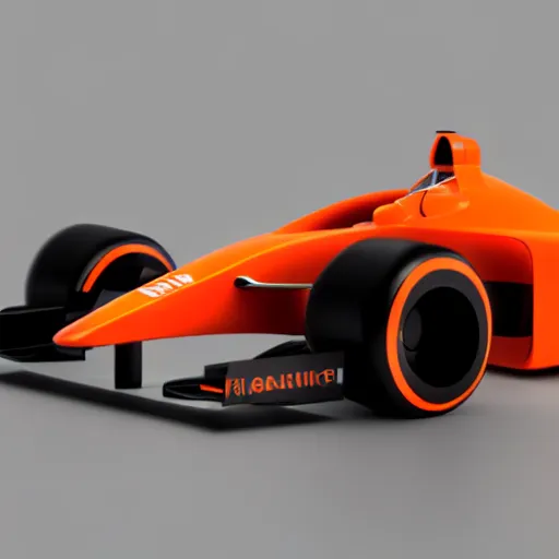 Prompt: futuristic F1 car designed by Apple, studio light, small orange accents, octane render