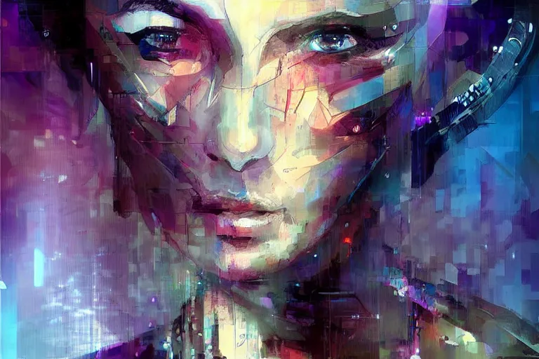 Image similar to cyberpunk woman's portrait art by yossi kotler, beautiful, soft, smooth subdued colors, highly detailed