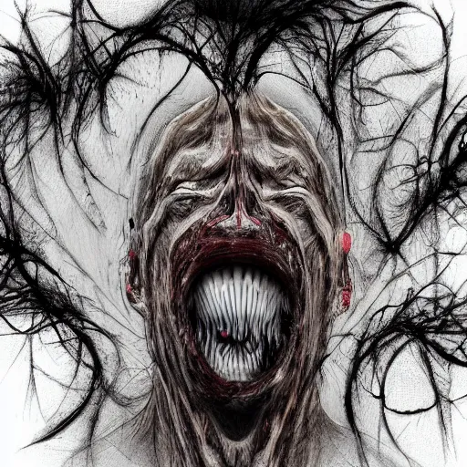 Prompt: creepy morphing melting sliding stretching facial expressions facial features eyes mouth screaming shouting happy sad mad glad emotional everything faces everywhere all over faces morphing nightmare uncanny valley creepy faces teeth eyes staring gazing by gustave dore yoji shinkawa apophasis primordial 8 k psychedelic trippy gorgeous