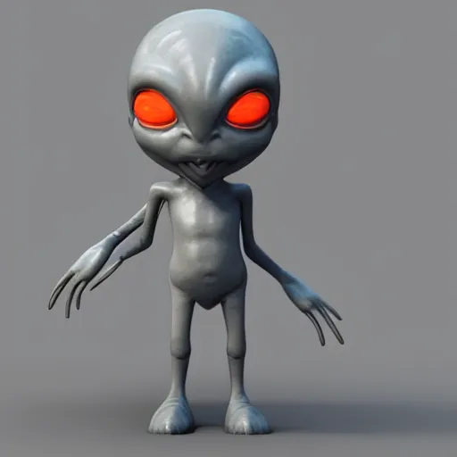 Prompt: gray alien, 3d render, UnrealEngine 5