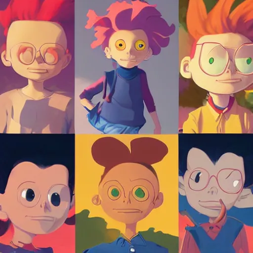 Prompt: face icon stylized minimalist rugrats, loftis, cory behance hd by jesper ejsing, by rhads, makoto shinkai and lois van baarle, ilya kuvshinov, rossdraws global illumination