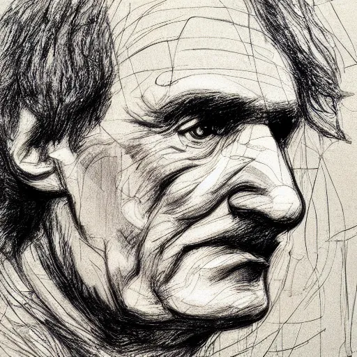 Image similar to a realistic yet scraggly portrait sketch of the side profile of a stern and sophisticated ray davies, trending on artstation, intricate details, in the style of frank auerbach, in the style of sergio aragones, in the style of martin ansin, in the style of david aja, in the style of mattias adolfsson