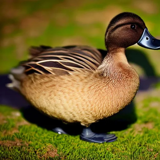 Prompt: Duck with sunglasses