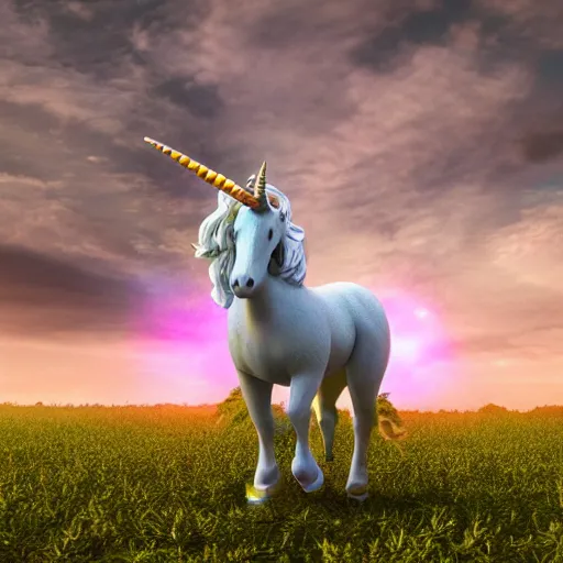 Prompt: a unicorn with wings standing in a field of marijuana eating the leaves, photography, 8 k, highly detailed, ultra realistic, path traced