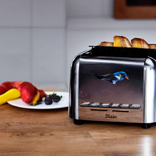 Image similar to pigeon as a toaster horrific, 4k