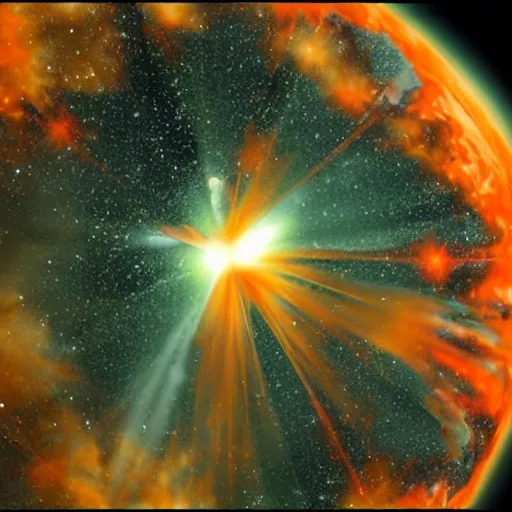 Image similar to orange star explosion in space