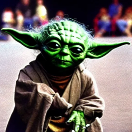 Image similar to yoda performing at woodstock