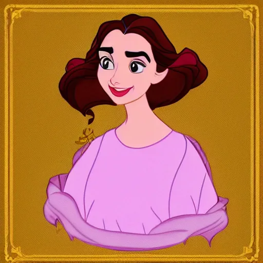 Image similar to of lilly collins as a beauty and the beast disney cartoon princess