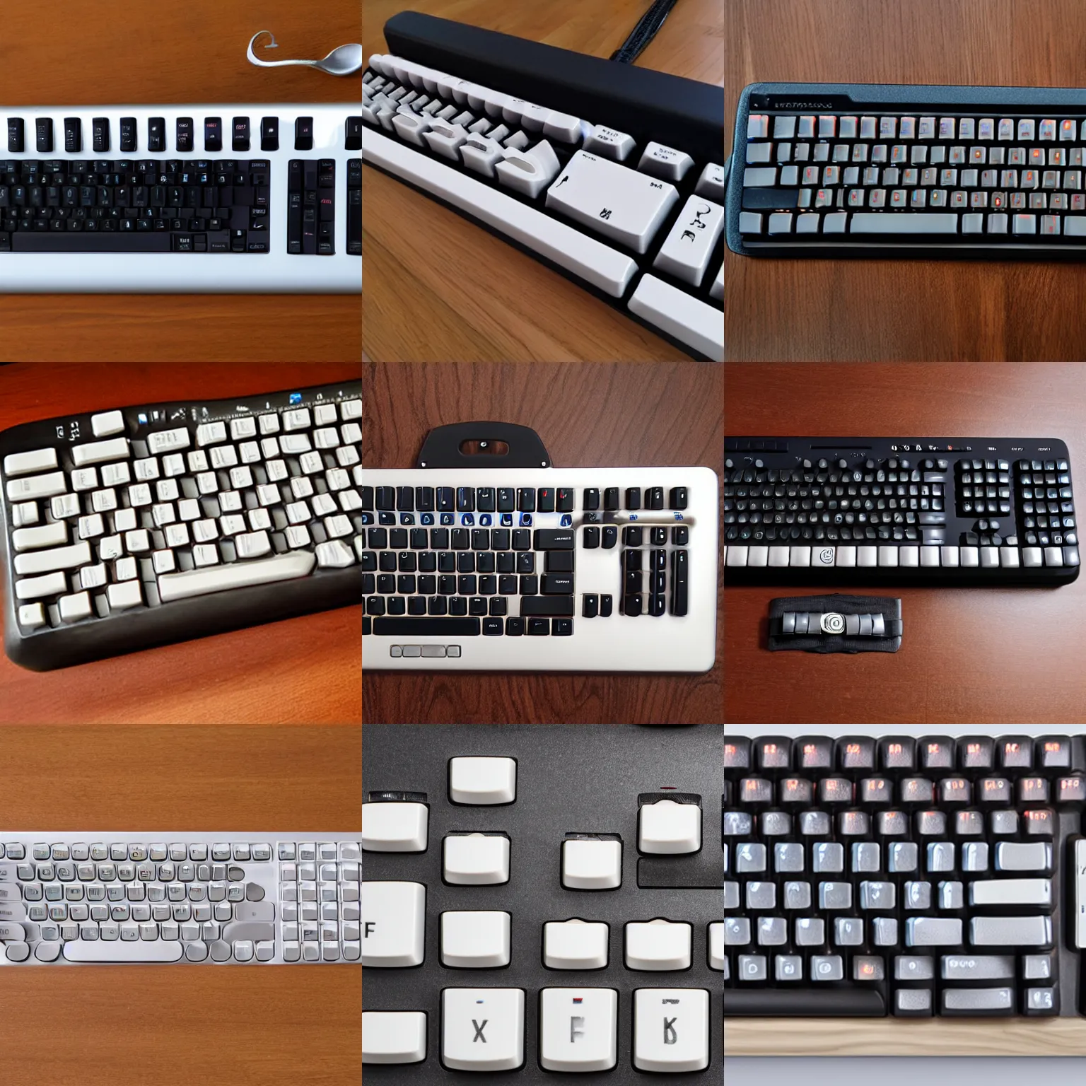 Prompt: keyboard assembled from spoons