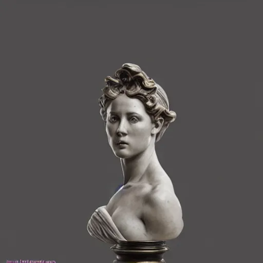 Image similar to beautiful lifelike award winning marble statue bust of gary glitter trending on art station artgerm greg rutkowski alphonse mucha museum quality cinematic atmospheric