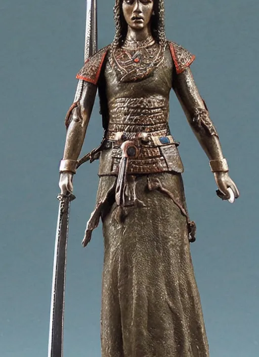 Prompt: Images on the store website, eBay, Miniature of a Female Ancient Warrior with Sword