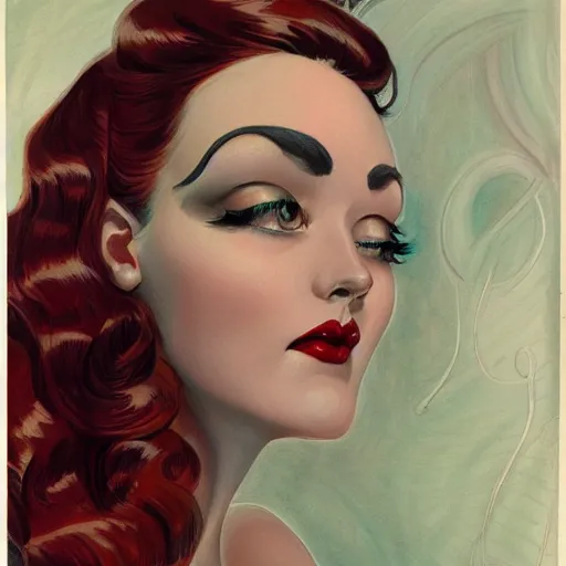 Image similar to a streamline moderne portrait in the style of anna dittmann and donato giancola and charles dana gibson.