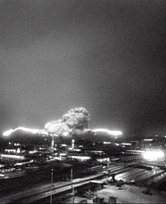 Image similar to Pulgasari the North Korean starfish monster destroying Pyongyang city, volumetric lighting, filmstill, produced by Kim Jong-il, Kodachrome, kaiju-eiga, monster movie, communist propaganda, film noir, 35mm film grain, Cooke Varotal 20-100mm T3.1, monochrome, in the style of Ishirō Honda and Akira Kurosawa