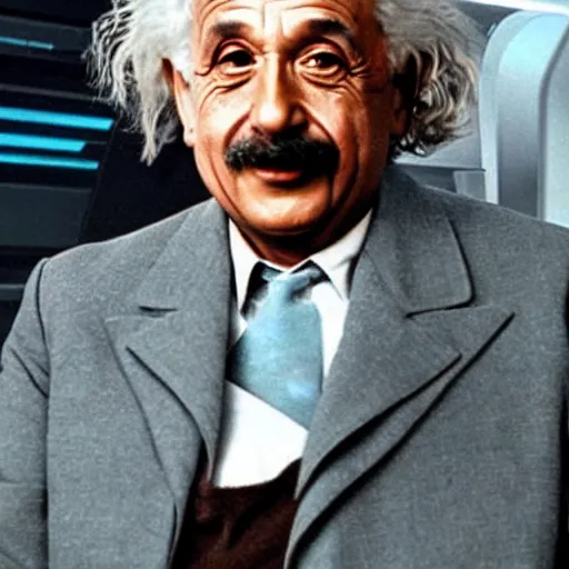 Image similar to Albert Einstein in a starfleet uniform from the new Star Trek movie