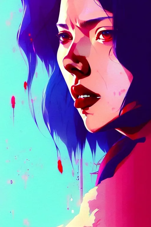 Image similar to a ultradetailed beautiful panting of scarlett johansson as motoko kusanagi, by conrad roset, greg rutkowski and makoto shinkai, trending on artstation