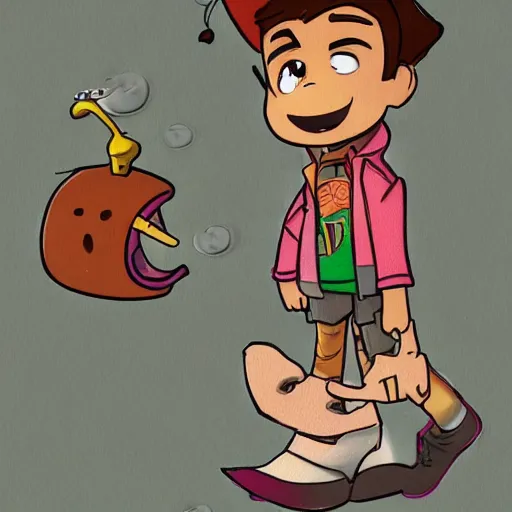 Prompt: Timmy Turner from Fairly Odd Parents as an adult, Nickelodeon cartoon, animation, trending on artstation