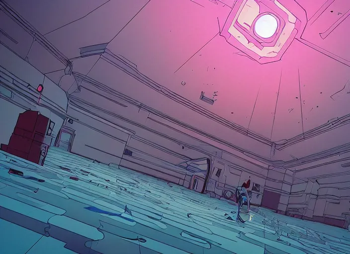 Image similar to abstract art of empty room. no people nor cars. sharp focus, cinematic pose, cinematic lighting, unreal engine render. art by josan gonzales and moebius and deathburger.