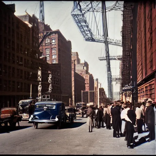 Image similar to colorized photo in nyc in 1 9 3 5