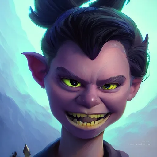 Image similar to Portrait of a dark troll, mattepainting concept Blizzard pixar maya engine on stylized background splash comics global illumination lighting artstation lois van baarle, ilya kuvshinov, rossdraws