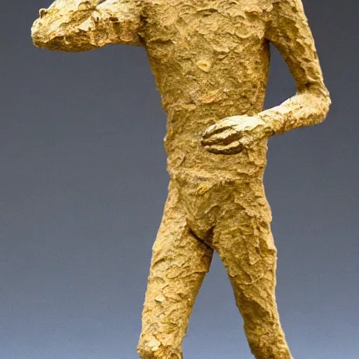 Image similar to sculpture of a walking man, in the style of alberto giacometti