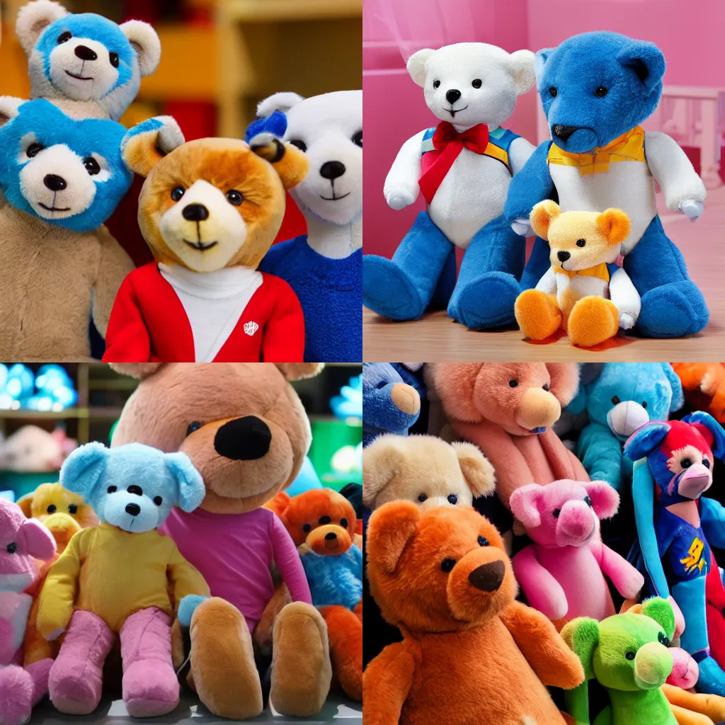 Prompt: build a bear stuffed animals, 4k