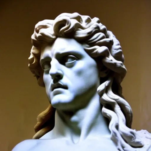 Image similar to jhonny deep as a greek marble statue