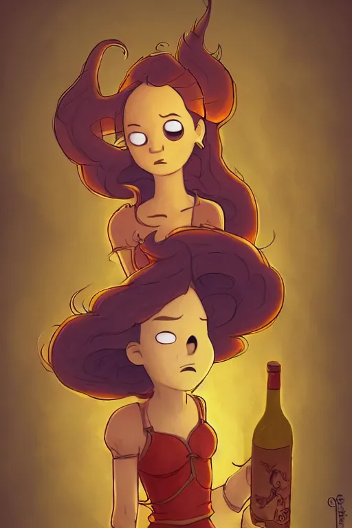 Image similar to fire princess adventure time working in a winery, animation pixar style, by pendleton ward, magali villeneuve, artgerm, rob rey and kentaro miura style, golden ratio, trending on art station