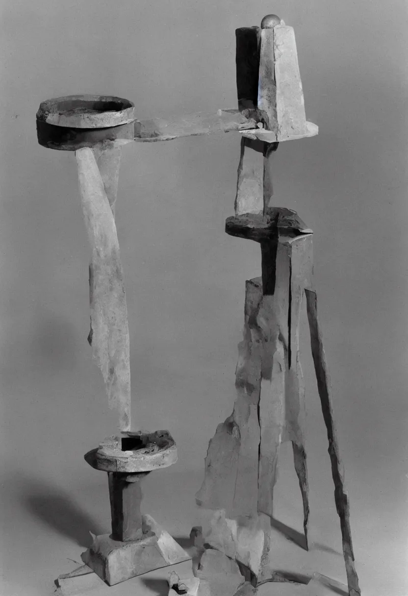 Image similar to simple readymade machine object on a pedestal, Marcel Duchamp