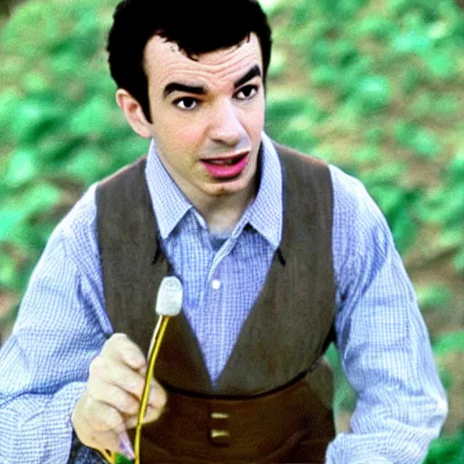 Prompt: “a still of Nathan Fielder in The Wizard of Oz”