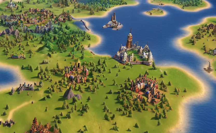 Image similar to “screen shot of civilization 6”