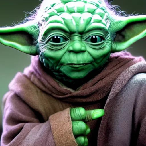 Image similar to Yoda in Lord of the Rings, highly detailed, high quality, HD, 4k, 8k, Canon 300mm, professional photographer, 40mp, lifelike, top-rated, award winning, realistic, sharp, no blur, edited, corrected, trending