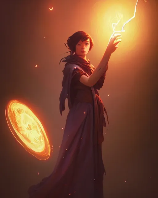 Image similar to highly detailed vfx portrait of an old mage casting a light spell, unreal engine, greg rutkowski, loish, rhads, beeple, makoto shinkai and lois van baarle, ilya kuvshinov, rossdraws, tom bagshaw, alphonse mucha, global illumination, detailed and intricate environment