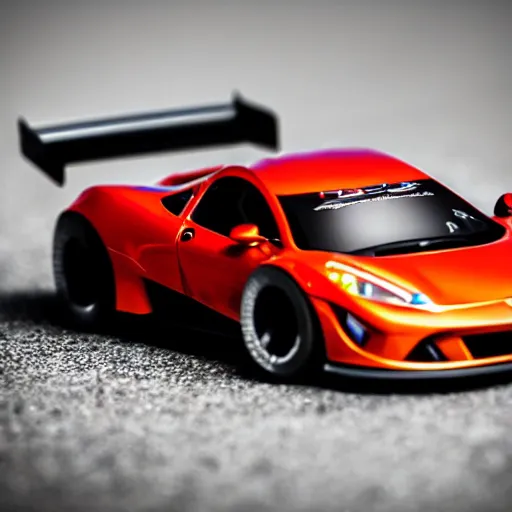 Prompt: a close up of a hotwheel supercar, photoreal, car photography, hotwheels, award winning, supercar