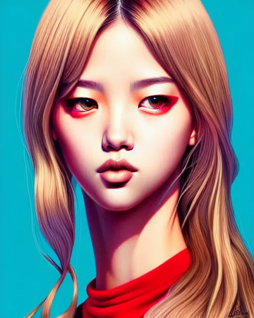 Image similar to richly detailed color illustration of lalisa illustrated by artgerm and mina petrovic and timothy kong and marina federovna. 3 d shadowing, eyes closed