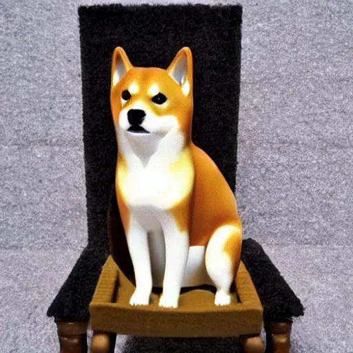 Prompt: shiba on a throne, ornate, highly detailed