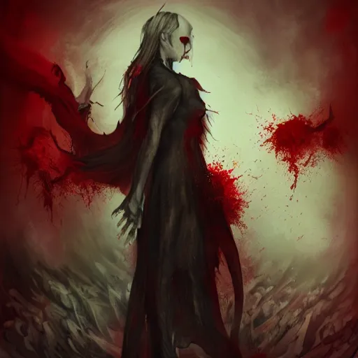 Prompt: super mad and with extrem anger lucifer in hell, oppressive and dark amotsphere with many shadows, blood and dark red highlights, dramatic horror concept art by aleksandra waliszewska and aoi ogata